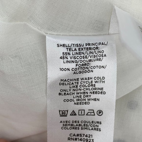 LOFT Size 8P Black Polka Dot Linen Blend Flounce Dress Square Neck Puff Sleeve - Picture 9 of 10